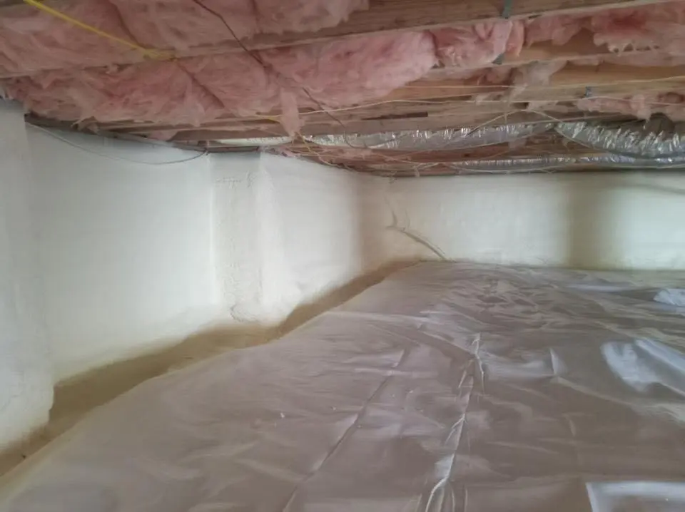 Crawl space encapsulation with closed-cell spray foam for Attic Insulation in Mason