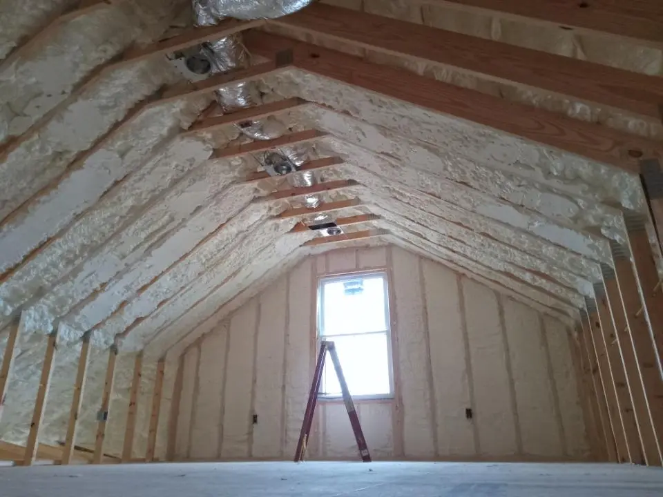 Spray foam roofing application for Crawl Space Insulation project in Mason